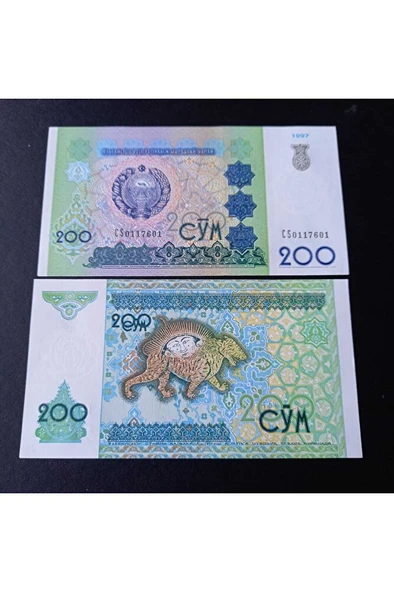 Escoines Koleksiyon 3996368f5690c9dd58 Özbekistan 200 Som ÇİL kağıt para ürün görseli 1