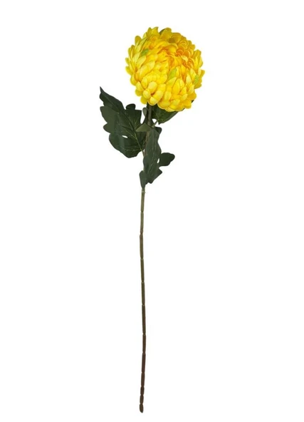 Yapay Çiçek Krizantem Sarı Açık 90cm Tek Dal Kumaş Çiçek Uzun Dal - Resim 7