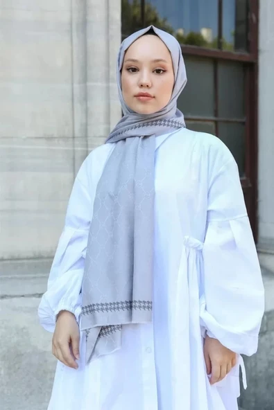 HİNT İPEK MONOGRAM ŞAL - Resim 6