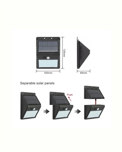 Kablosuz Solar LED Lamba | Bahçe, Veranda, Merdiven Işığı, Otomatik Aç-Kapa Sensörlü - 4