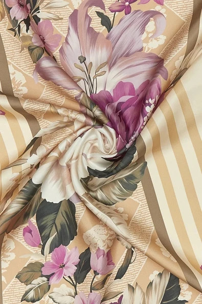 VAKKO DESENLİ TİWİL İPEK ŞAL - Resim 2