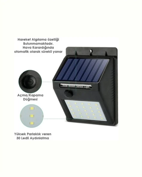 Su Geçirmez 20 LED Solar Aydınlatma | Dış Mekan için PIR Hareket Sensörü ile Akıllı Işık - 5