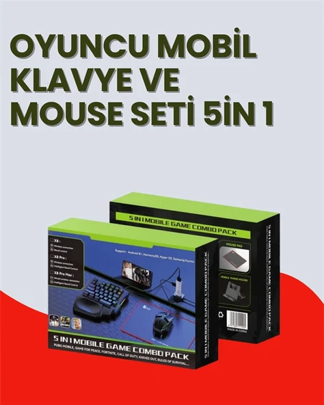 5in1 BT5.3 Mobil Oyun Kiti Klavye Mouse Dönüştürücü Seti - 2