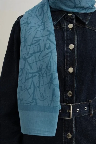 ARMİNE TENSEL İPEK KALİGRAFİ DESEN ŞAL - Resim 10