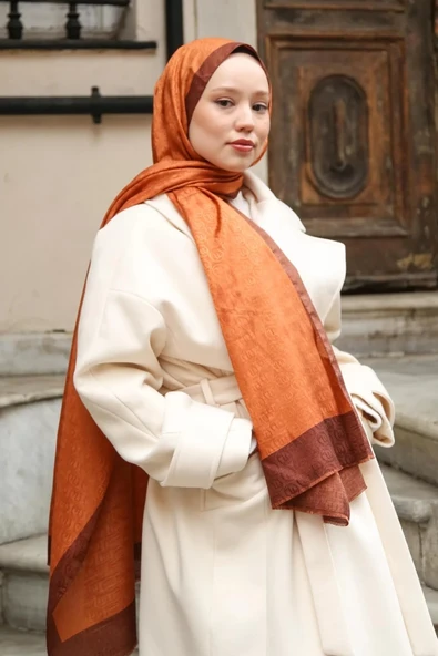 HİNT İPEK MONOGRAM ŞAL - Resim 2