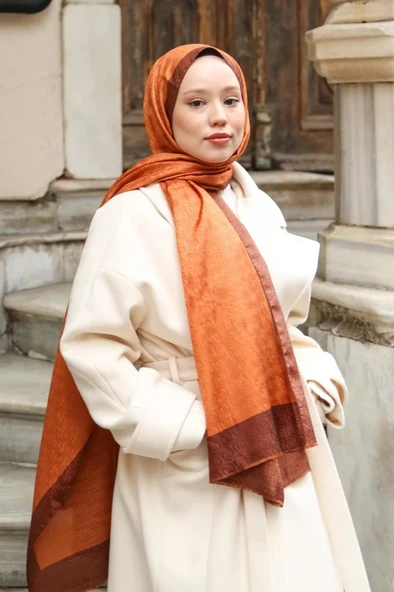 HİNT İPEK MONOGRAM ŞAL - Resim 3