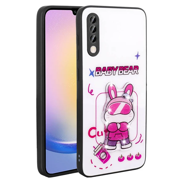 Galaxy A70 Kılıf Parlayan Kabartmalı İkonik Figürlü  Amas Silikon Kapak - Resim 2