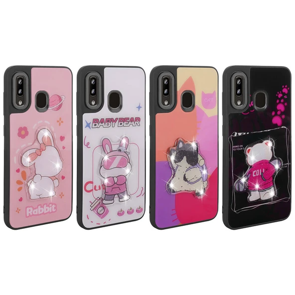 Galaxy A30 Kılıf Parlayan Kabartmalı İkonik Figürlü  Amas Silikon Kapak - Resim 2