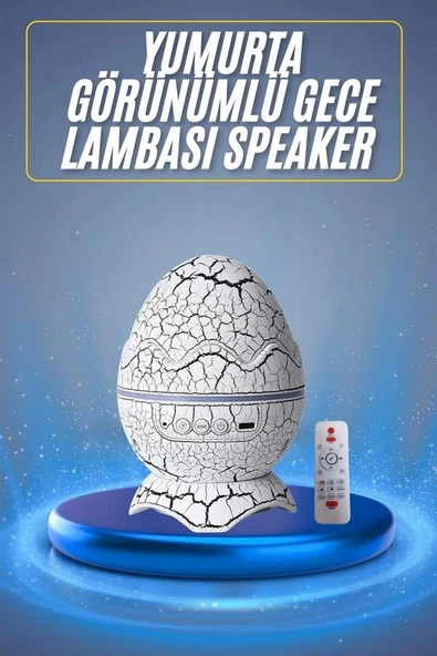 Bluetooth Hoparlör Dinozor Yumurtası Gece Masa Lambası Projektör - 2