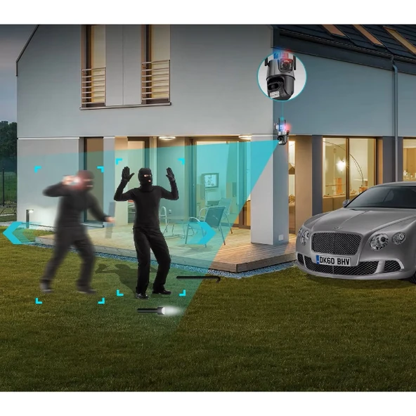 Çakarlı Çift Lensli Dış Mekan Güvenlik Kamerası - Resim 5