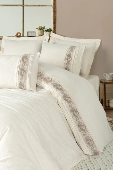 Inborn Çift Kişilik Nevresim Takımı Floro Bej ürün görseli