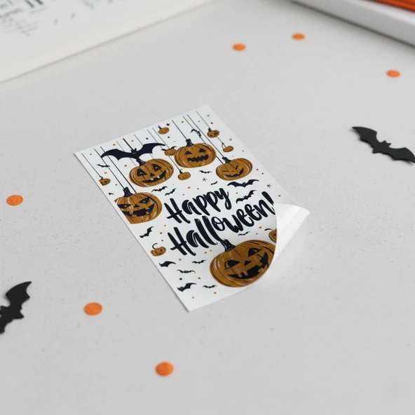 Halloween Temalı Balkabaklı Duvar Sticker Seti - 4