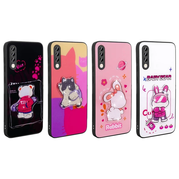 Galaxy A70 Kılıf Parlayan Kabartmalı İkonik Figürlü  Amas Silikon Kapak - Resim 3