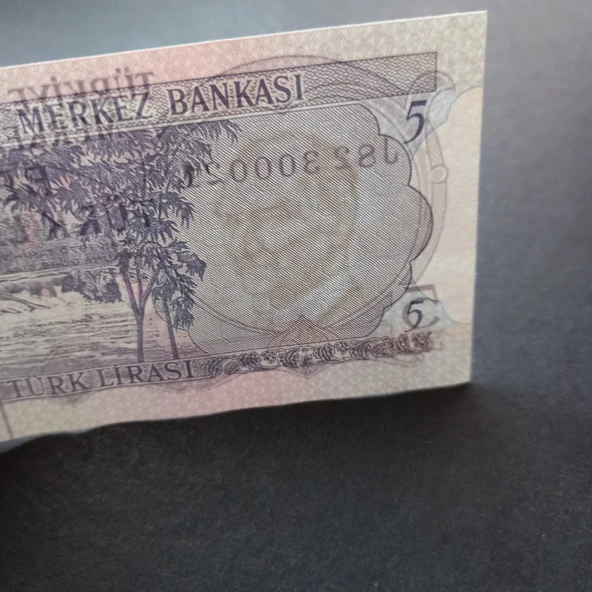 Escoines 3996368f6c7bdf1d6d 6.Emisyon 5Türk-Lirası J82-300021 Seri Numara CA - Resim 3