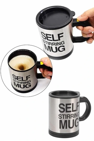 Karıştırıcı Özellikli Mikser Kupa Bardak Kompakt Taşınabilir Mug - 4
