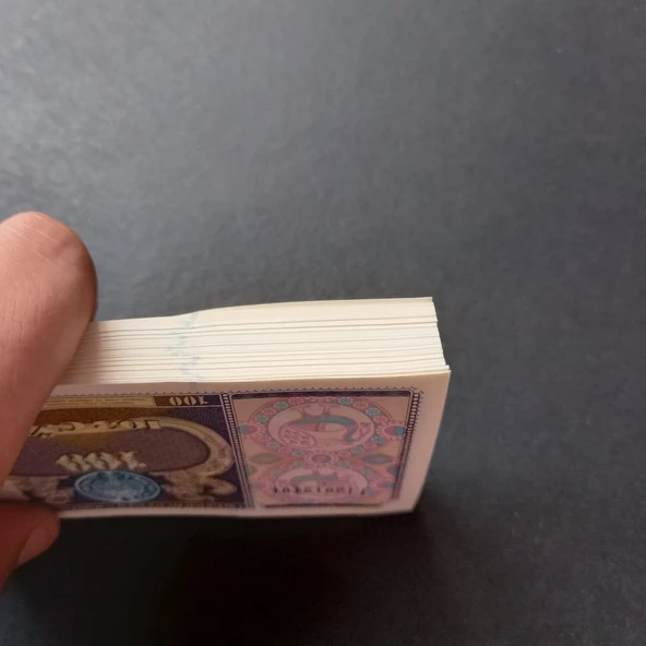 Escoines 3996368f80274c4333 1994 Özbekistan 100 Som ÇİL 100Adet 1 Deste - Resim 4