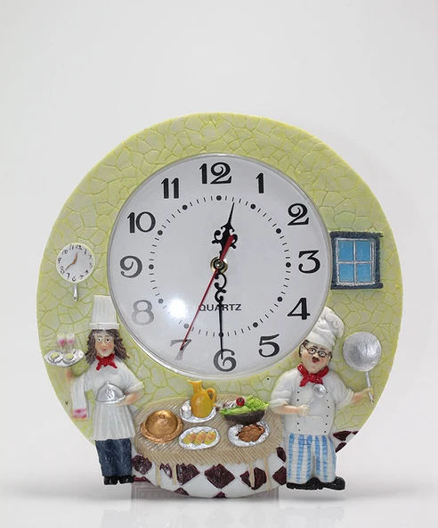 Aşçı Tasarımlı Polyester Duvar Saati Model 5 ürün görseli