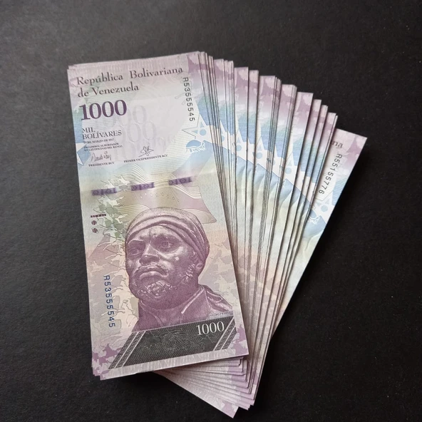 Escoines Koleksiyon 3996368f4067a925ec 2017 Venezuela 1000 Bolivar Çil 1 Deste 100Adet kağıt para - Resim 2