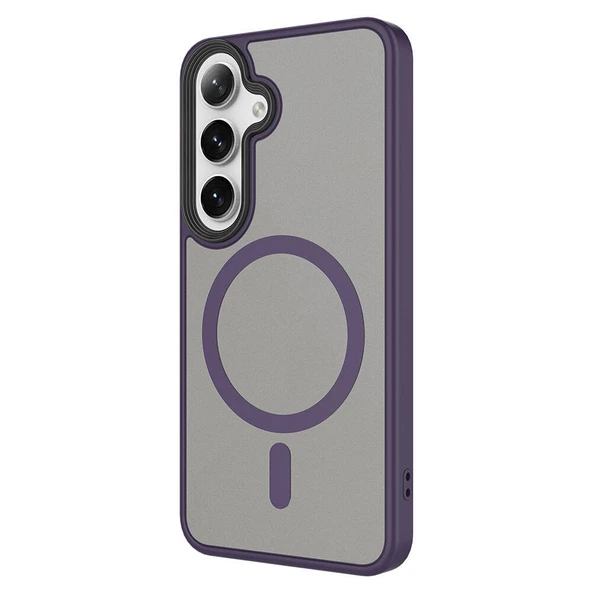 Galaxy S24 Plus Kılıf Sert PC Arka Yüzey Wireless Şarj Özellikli  Flet M-safe Kapak - Resim 4