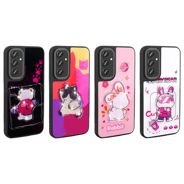 Galaxy S24 Plus Kılıf Parlayan Kabartmalı İkonik Figürlü  Amas Silikon Kapak - Resim 7