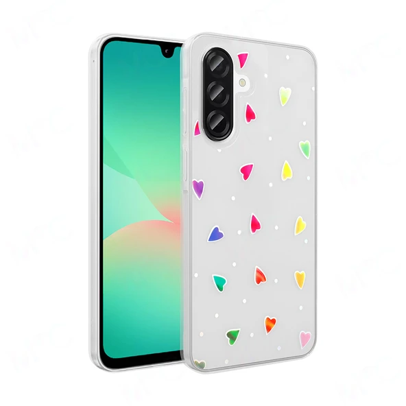 Galaxy A56 Kılıf Şeffaf Figürlü Folk Sert Kapak