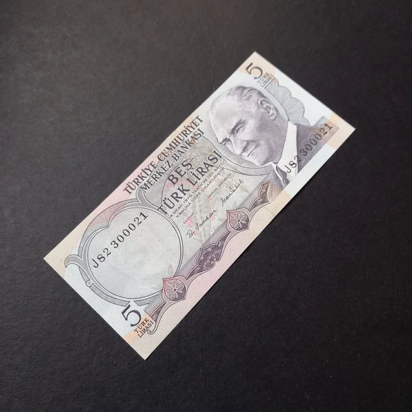 Escoines 3996368f6c7bdf1d6d 6.Emisyon 5Türk-Lirası J82-300021 Seri Numara CA - Resim 4