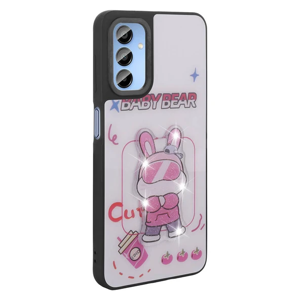 Galaxy A25 Kılıf Parlayan Kabartmalı İkonik Figürlü  Amas Silikon Kapak - Resim 7