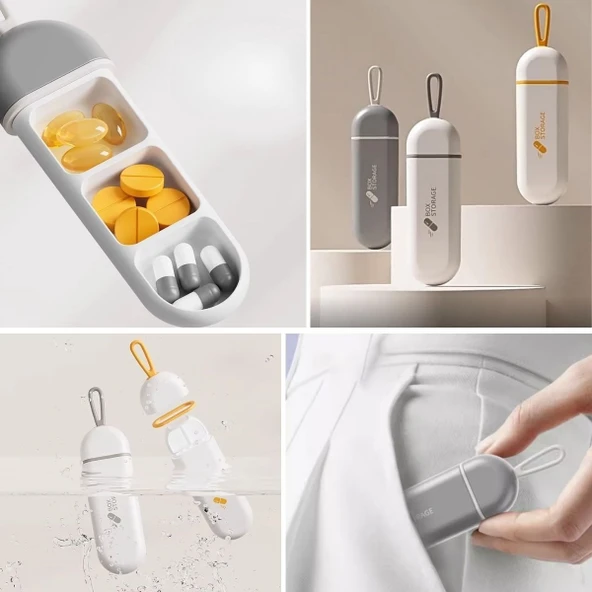 3 Bölmeli Seyahat Tipi İlaç Saklama Kutusu - Resim 3