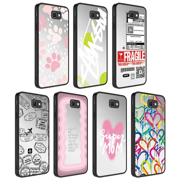 Galaxy J7 Prime Kılıf Aynalı Desenli Kamera Korumalı Parlak  Mirror Kapak - Resim 3