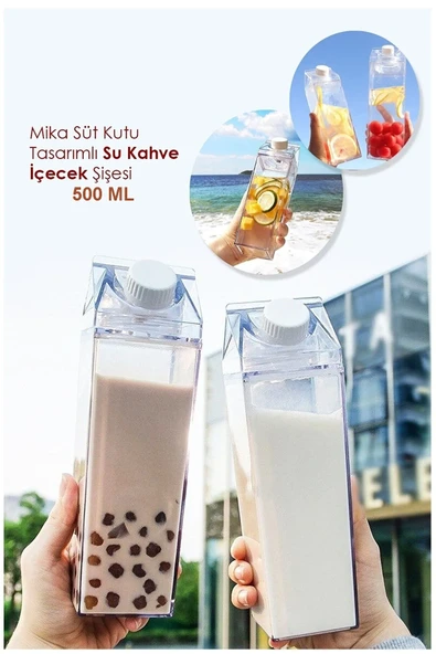 Süt Kutusu Tasarımlı İçecek Şişesi