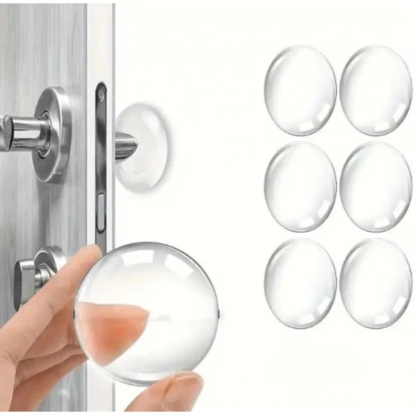 Şeffaf Silikon Mobilya ve Kapı Durdurucu Darbe Pedi 6'lı Set - Resim 3