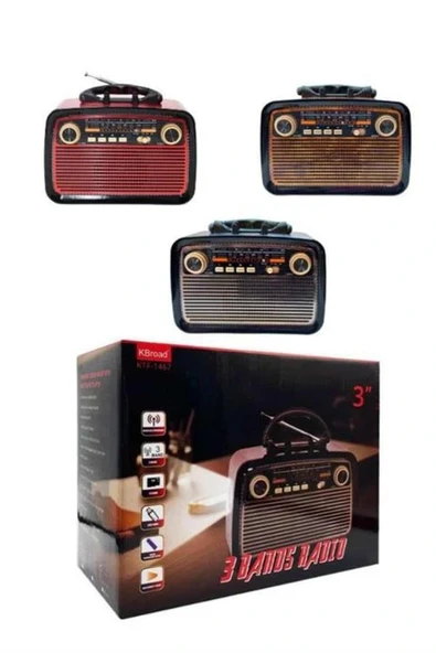 Nostaljik Radyo Bluetooth Bağlantılı Müzik Kutusu Ahşap - 3