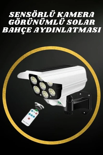 Solar Lamba Kamera Görünümlü Duvar Lambası Dönebilen Bahçe Aydınlatması - 5