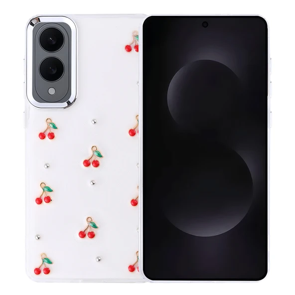 Galaxy S25 Edge Kılıf Airbag Tasarımlı Simli Şeffaf  Kutup Kapak ürün görseli