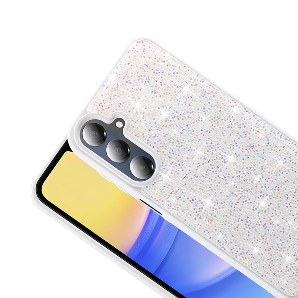 Galaxy A16 Kılıf Parlak Taşlı Tasarım  Pırlanta Kapak - Resim 6