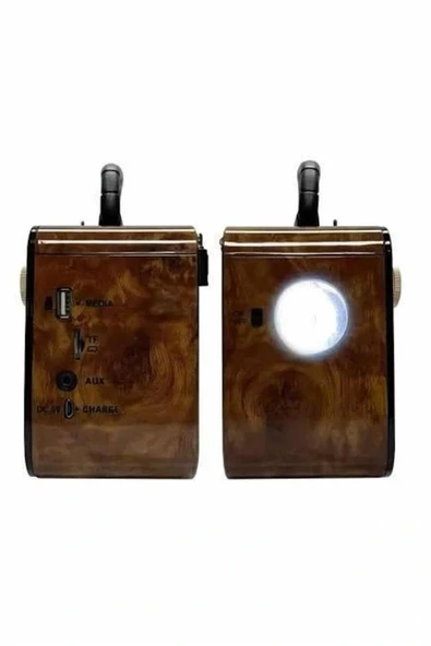Nostaljik Radyo Bluetooth Bağlantılı Müzik Kutusu Ahşap - 4