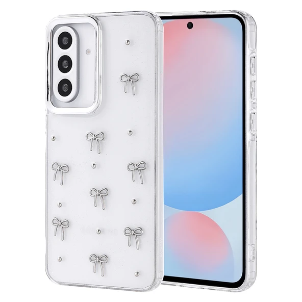 Galaxy A56 Kılıf Airbag Tasarımlı Simli Şeffaf  Kutup Kapak ürün görseli