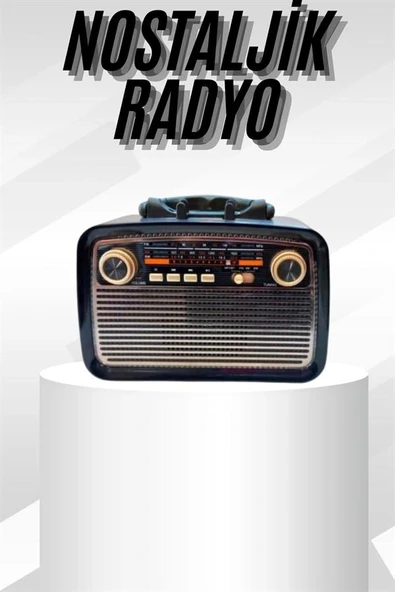 Müzik Kutusu Bluetooth Bağlantılı El Fenerli Nostaljik Tasarım Radyo - 2