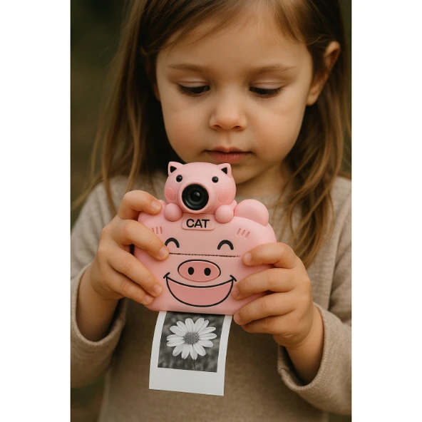 Kameralı Fotoğraf Yazıcısı Pembe Renk - 3