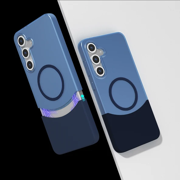 Galaxy S25 Kılıf M-Safe Şarj Özellikli Mıknatıslı  Duble Kapak ürün görseli