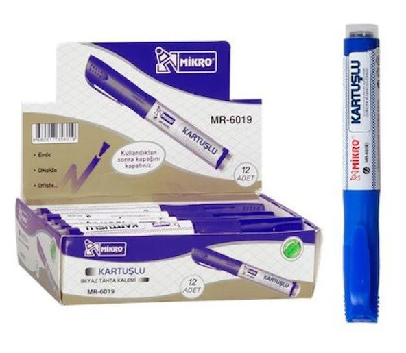 Mikro Tahta Kalemi Kartuşlu 12 Adet Mavi ürün görseli
