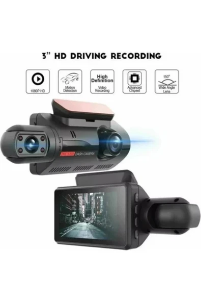 Blackbird A68 Çift Lensli Full HD 1080P Araç İçi Kamera  170 Geniş Açı, G-Sensör, 3" LCD, Döngü Kayıt - 3