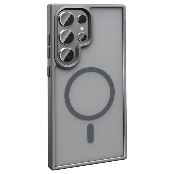 Galaxy S25 Ultra Kılıf M-safe Şarj Özellikli Mat Arka Yüzey  Sio Kapak - Resim 7