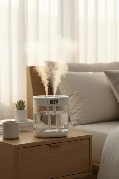 Blic G15 Digital Çift Sprey Hava Nemlendirici 1.5 Litre Kapasiteli, Ultrasonik Soğuk Buhar Makinesi ve Gece Lambası - 4