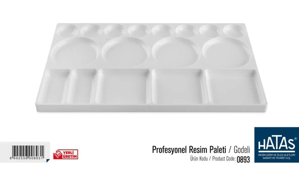 Hatas Godeli Dikdörtgen Büyük Profesyonel Resim Paleti Kod: 0893 ürün görseli