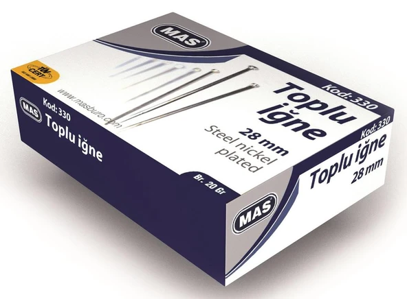 Mas 330 Nikelli Toplu İğne 20 gr 28 mm ürün görseli
