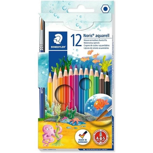 STAEDTLER 144 10NC12 NORİS CLUP AQUARELL KURU BOYA 12 RENK ürün görseli