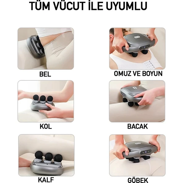 Şarjlı 6 Başlıklı Infrared Hilda Masaj Aleti Fonksiyonel Masaj Aleti Boyun Masaj Aleti Sırt Masaj Aleti Tüm Vücut Masaj Aleti Şarjlı Masaj Aleti Masaj - Resim 4