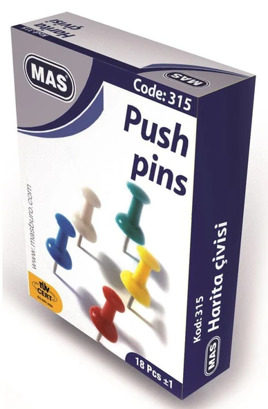 Mas 315 Silindirik Renkli Harita Çivisi ürün görseli