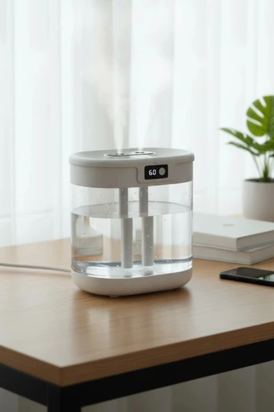 Blic G15 Digital Çift Sprey Hava Nemlendirici 1.5 Litre Kapasiteli, Ultrasonik Soğuk Buhar Makinesi ve Gece Lambası